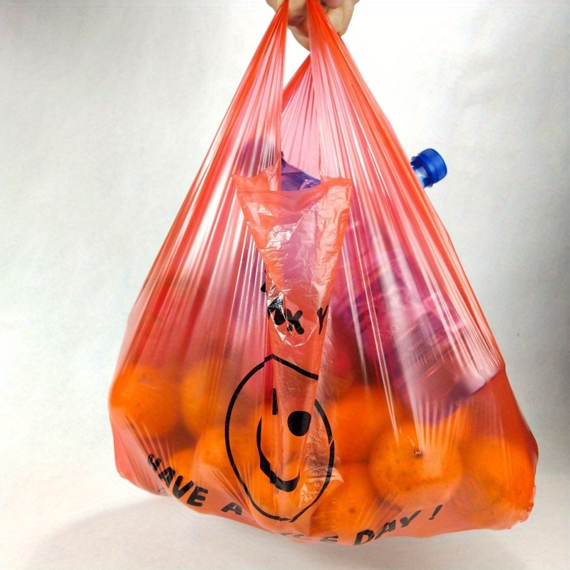 Red Big Vest Style Plastic Bags Carrier Poly Bags - UZBAG Store