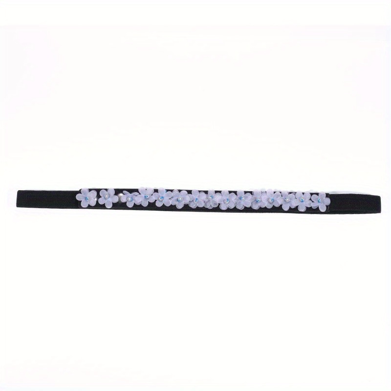 Thin Flower Decor Belt Elastic Waistband Classic Dress Girdle