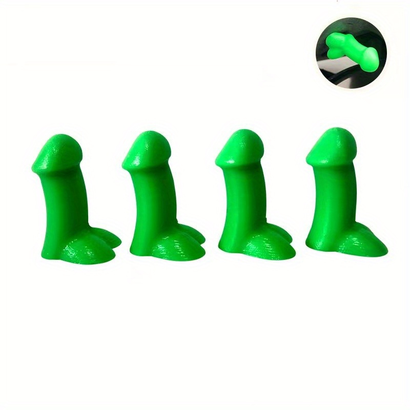 Funny Glow In The Dark Penis Valve Car Stem Caps Accessories Prank Gag Gift