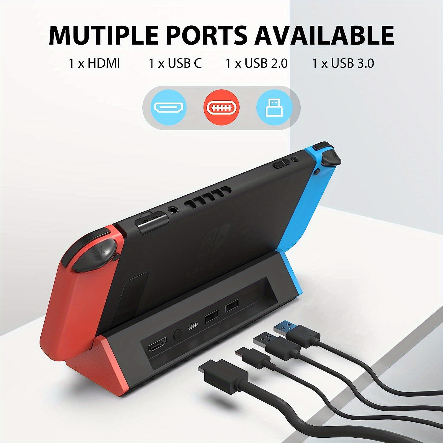 Station d'accueil TV Dock pour Nintendo Switch/Nintendo Switch modèle OLED,  adaptateur TV de voyage 4K/1080P support de charge portable, avec port USB