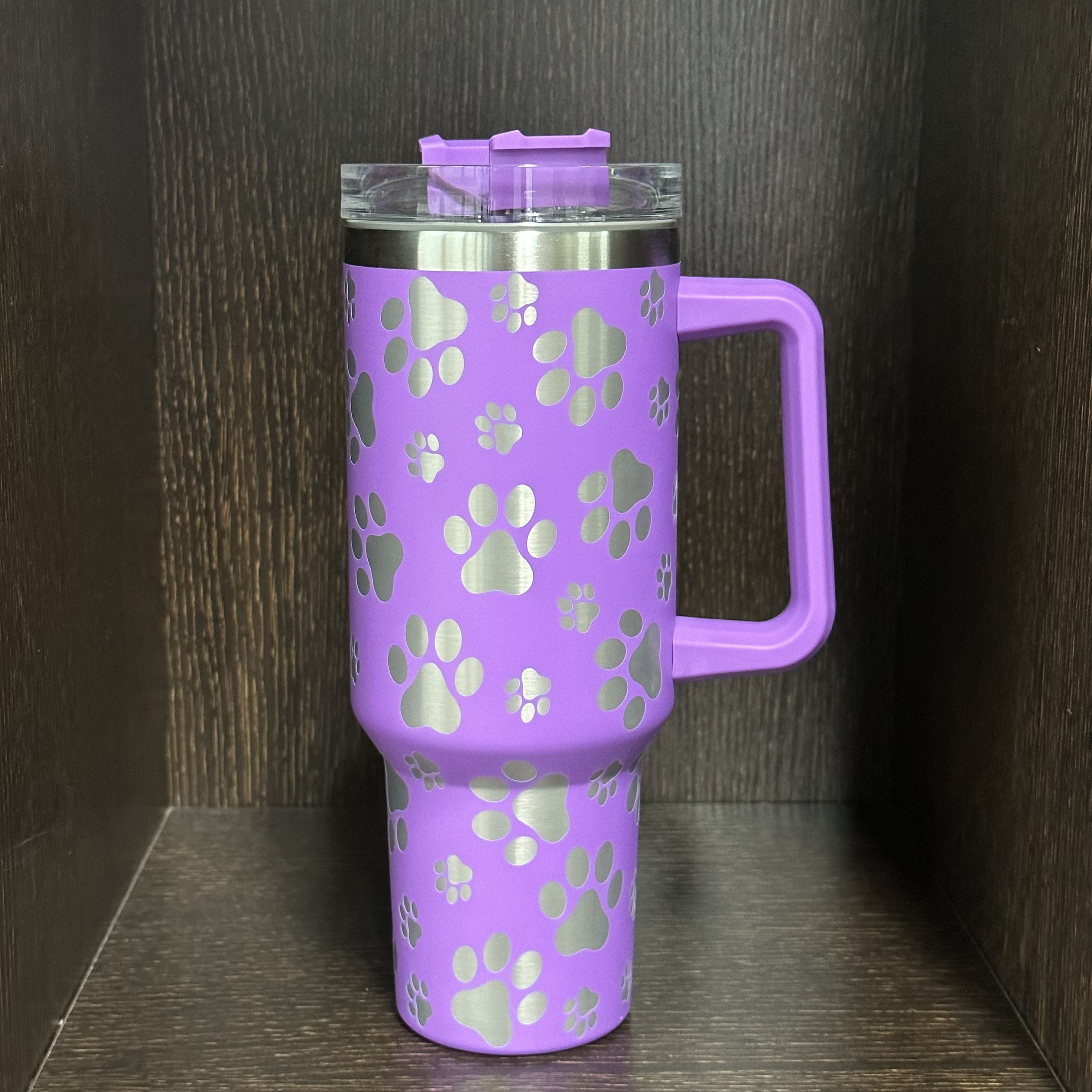 Cat Paw 40 Oz Tumbler with Handle and Straw Tumbler With Lid and