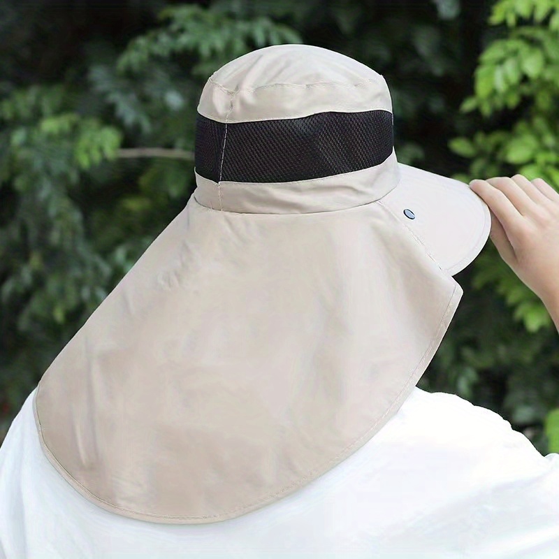 Gorro De Sol Para Hombres, Sombrero De Protección Solar De Color Sólido Con Protección  Para El