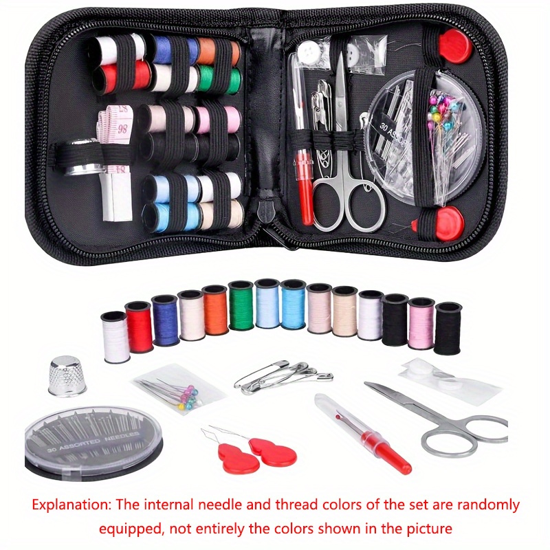 Kit de costura con estuche, suministros de costura para viajes a casa y  emergencias