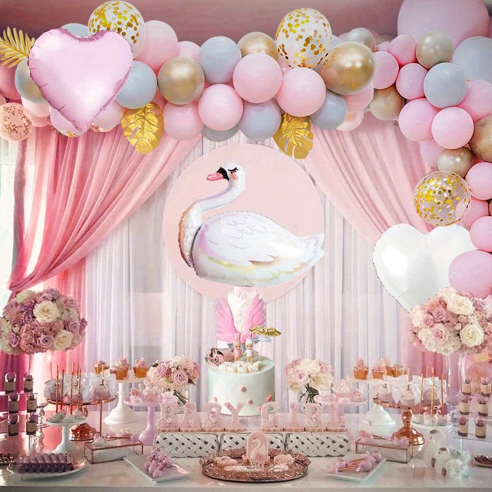 Decoración cumpleaños niña feliz cumpleaños guirnalda globos decoración  cumpleaños set con globos rosa, pompones de papel de seda rosa para  decoración