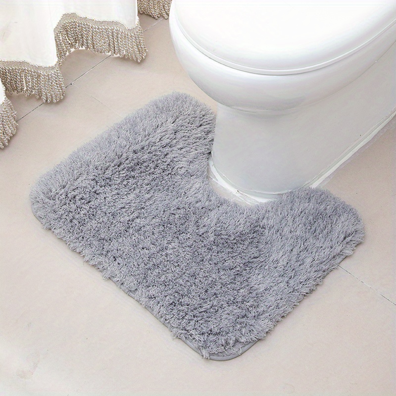 1pc Soft And Absorbent Fuzzy Stripe Pattern Bath Mats,Applies To