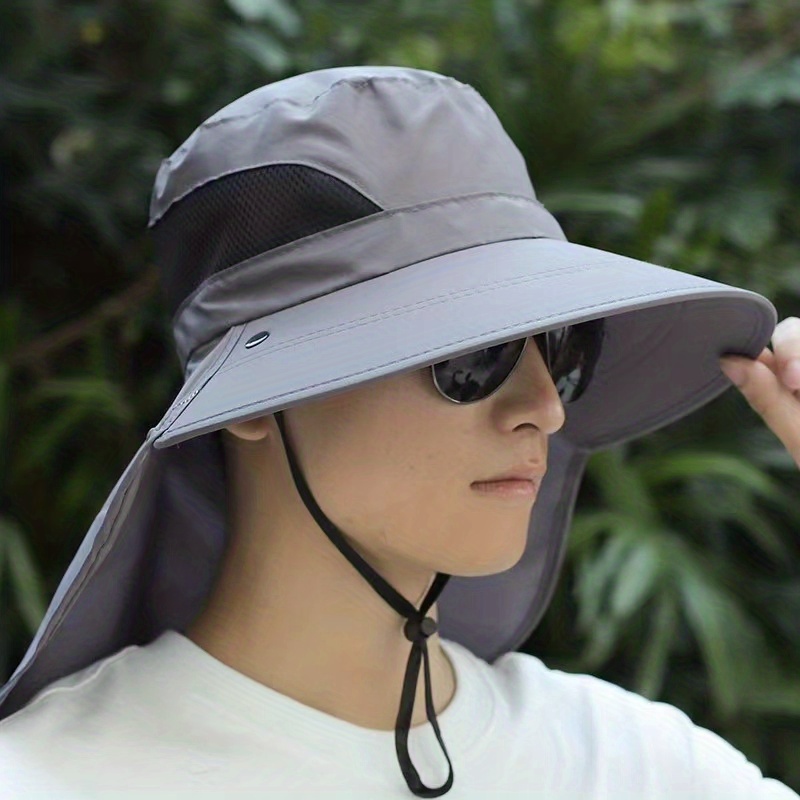 Sun Hat Mens Solid Color Sun Protection Hat Shawl Hat Neck Guard Breathable Uv  Protection Insect Protection Outdoor Mountaineering Fishing Hat, Shop Now  For Limited-time Deals