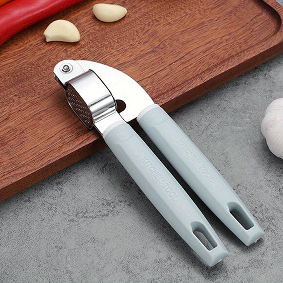 1pc Stainless Steel Garlic Press Manual Crusher Handheld Ginger Kitchen Tool