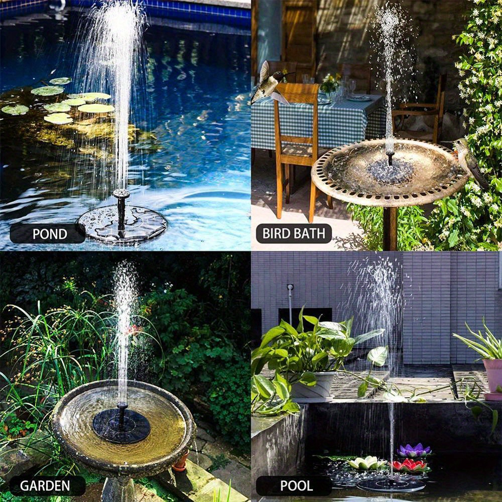 Solar Fountain Solar Bird Bath Fountain 6 Easy Install - Temu