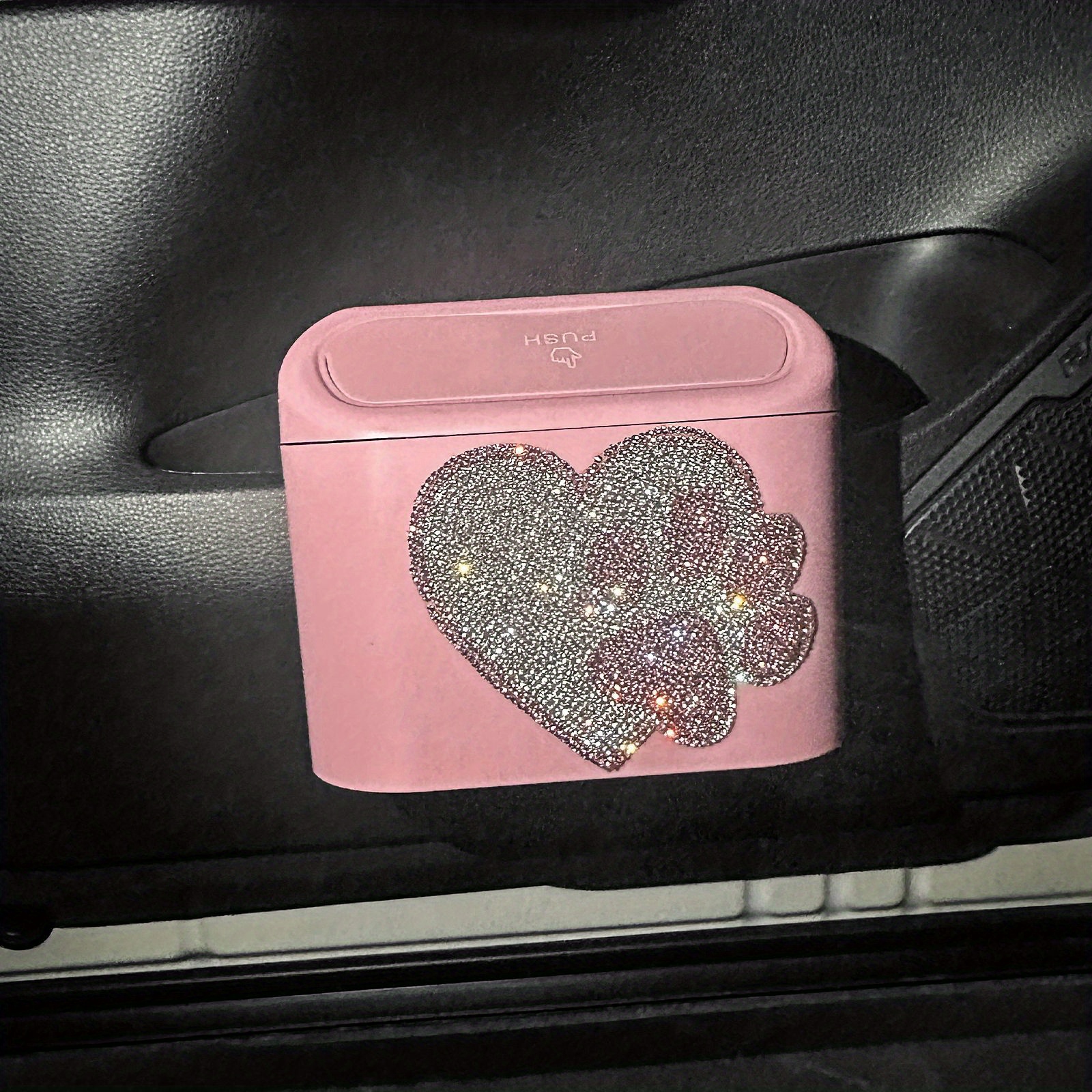 Sparkle And With This Adorable Heart-shaped Car Trash Can! - Temu