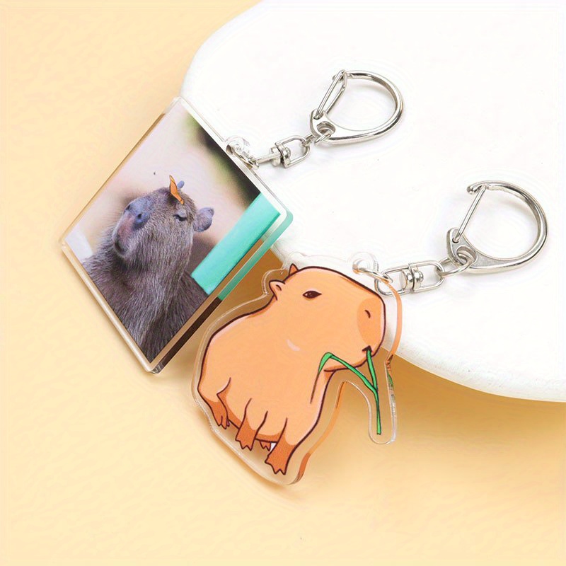 Winter Capybara Keychain. Cute Capybara Keychain Design