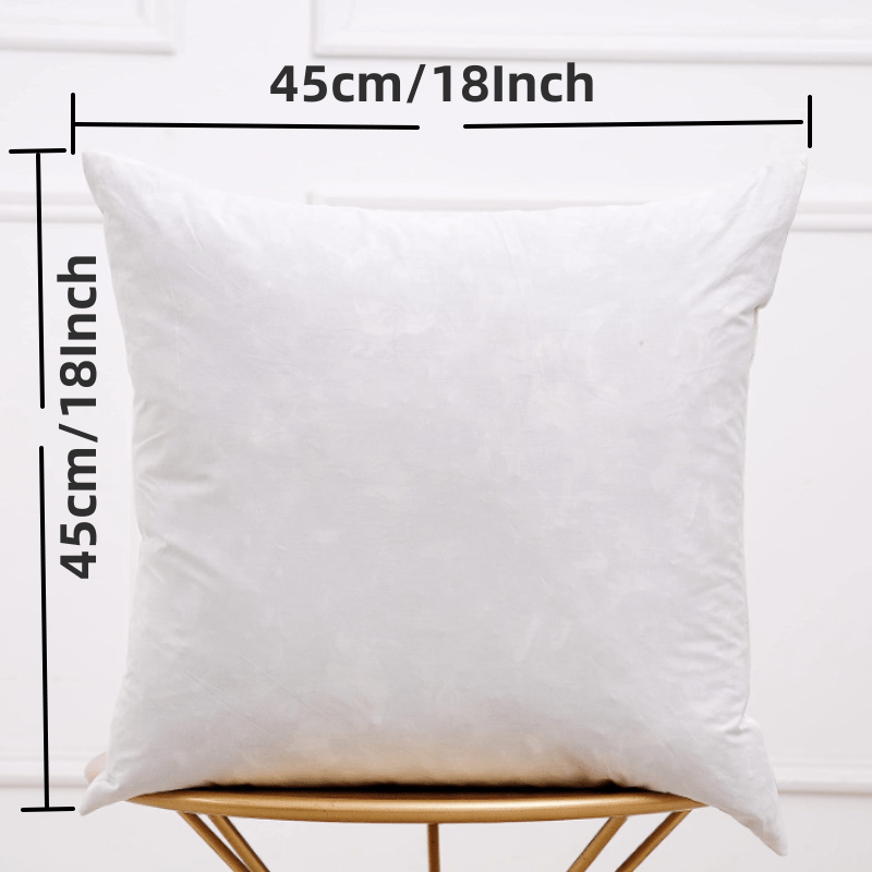 Set of 2, Square Decorative Throw Pillows Inserts Down and Feather Pillow  Insert, Cotton Fabric, 18 X 18 Inches