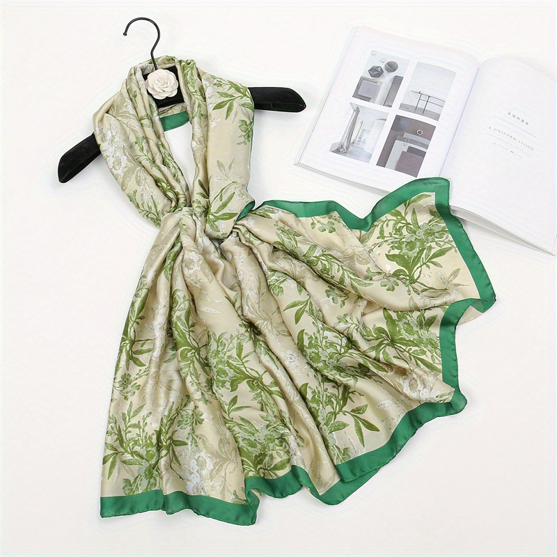 1pc Women's Large Size Thin & Semi-transparent Imitated Silk Scarf For  Autumn, Suitable For Daily Use