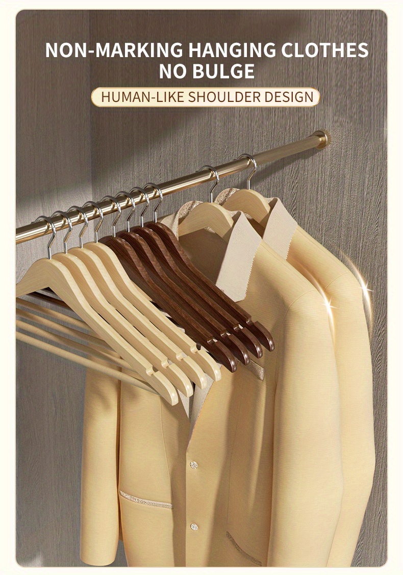 Non-slip Wooden Clothes Hangers Withe Grooves, Solid Wood Drying Rack For  Wardrobes, Bedrooms, Clothing Stores, Anti-deformation Traceless Standard  Hangers, Household Space Saving Storage Organizer For Bedroom, Bathroom,  Closet, Wardrobe, Home - Temu