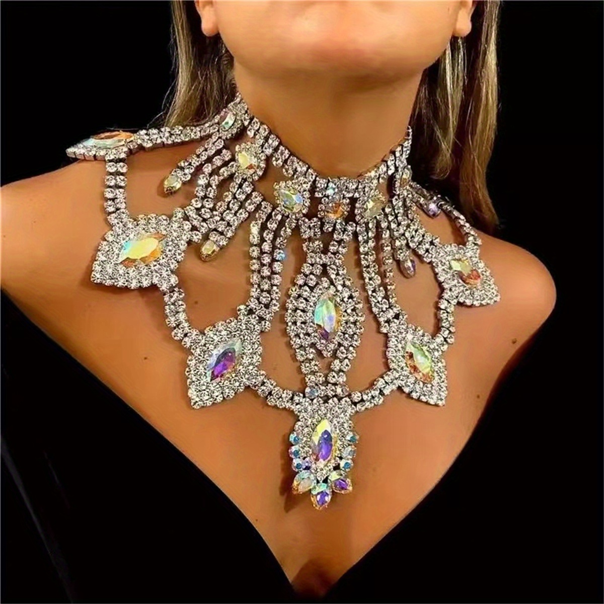 Crystal on sale bib necklace