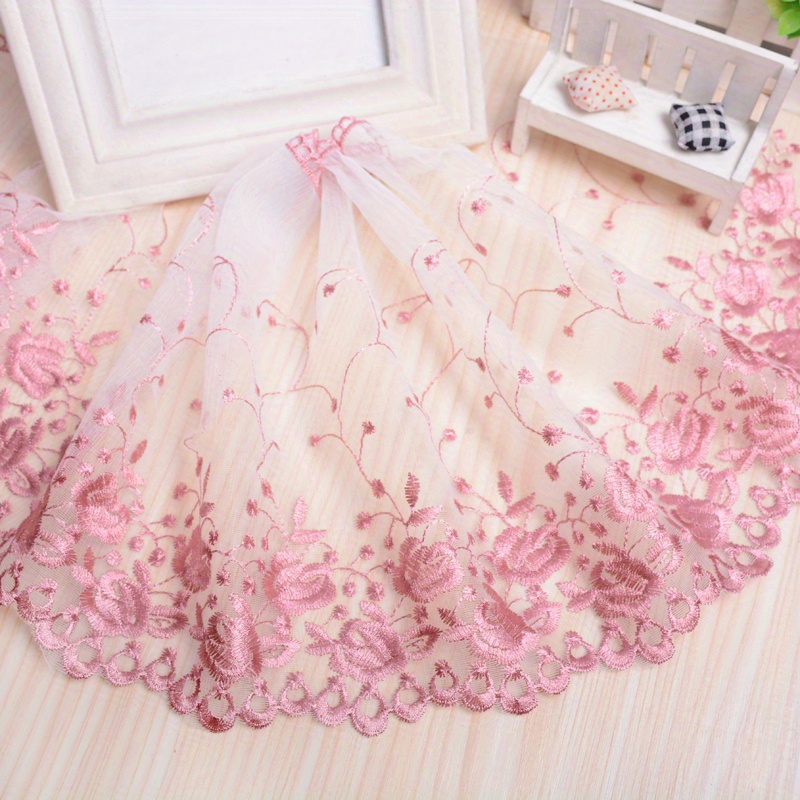 Of Lace Mesh Embroidered Skirt Hem Clothing Edge Bed Edge Handmade Accessories Curtain Lace, 25cm Width Sewing Accessories Clothing Accessories