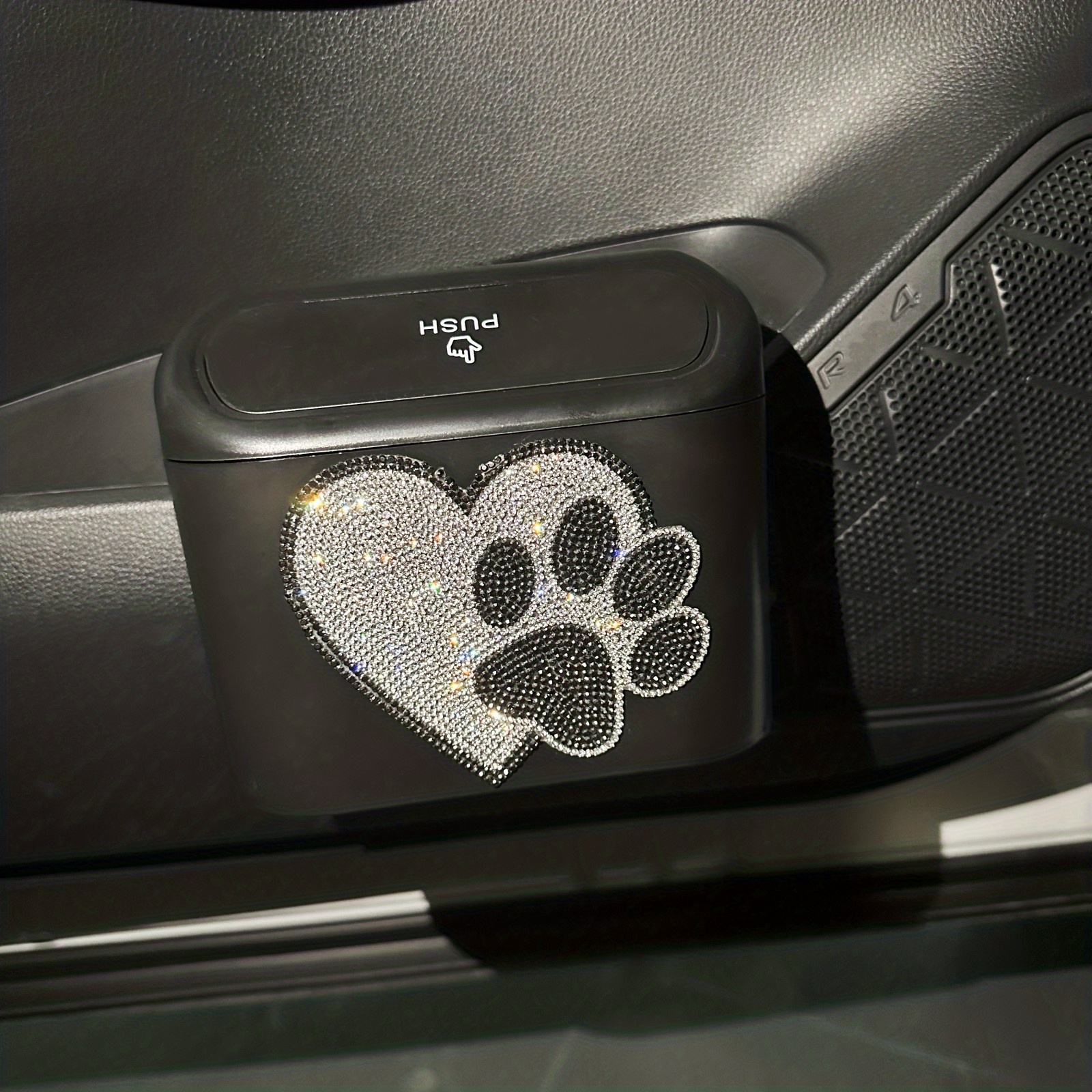 Sparkle And With This Adorable Heart-shaped Car Trash Can! - Temu