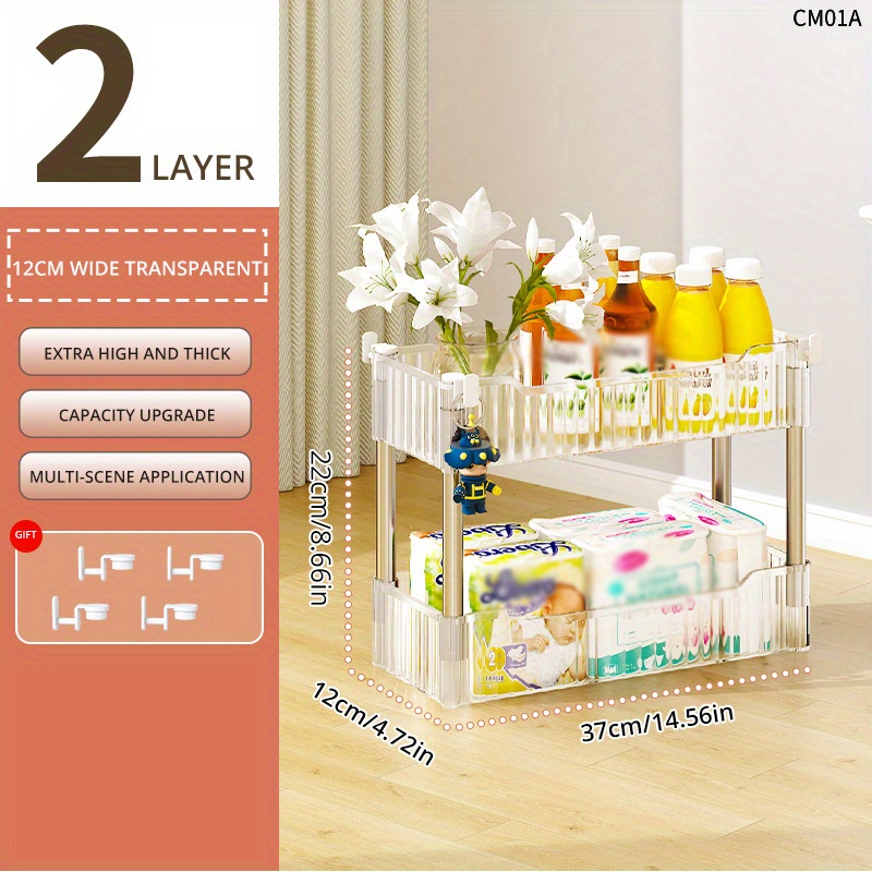 Three layer Small Cart Plastic Storage Rack Movable Floor - Temu