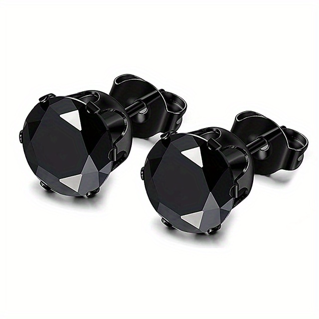 Stainless steel clearance black diamond earrings