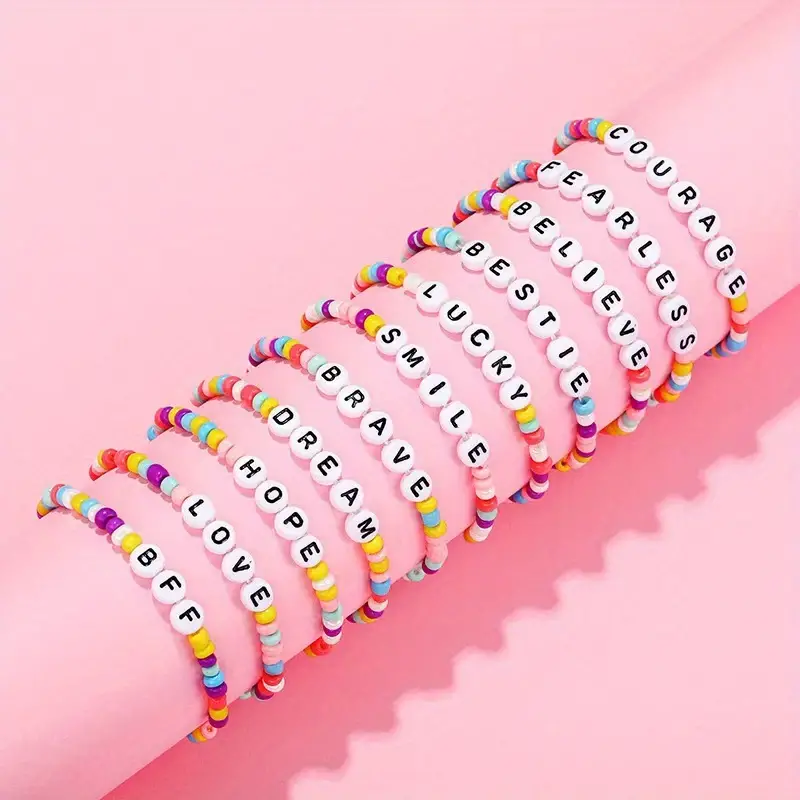 Candy Color Letter Beads To Encourage Positive Energy - Temu