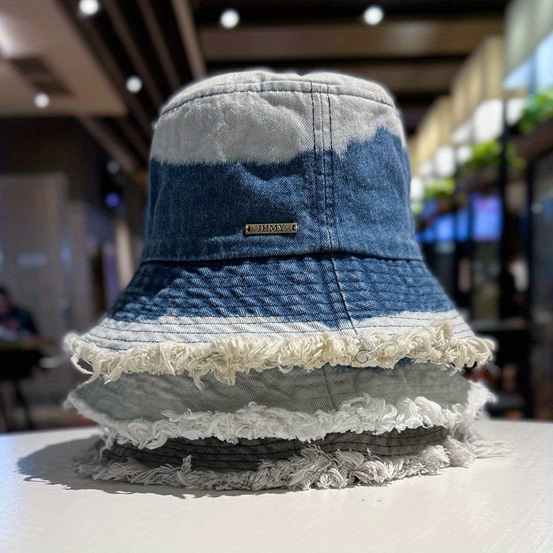 Distressed Denim Bucket Hat