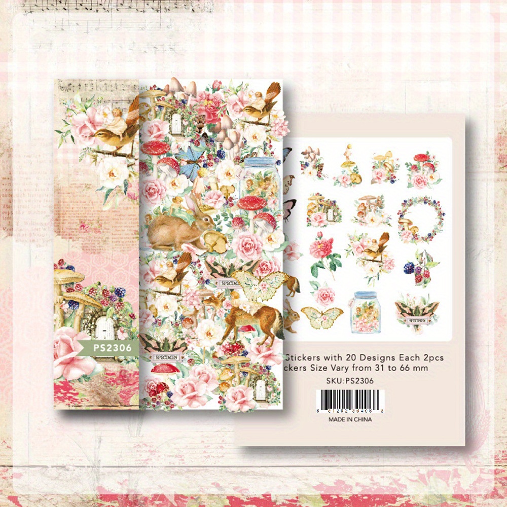 Adhesive Sticker Package Literary Retro Hand Account - Temu