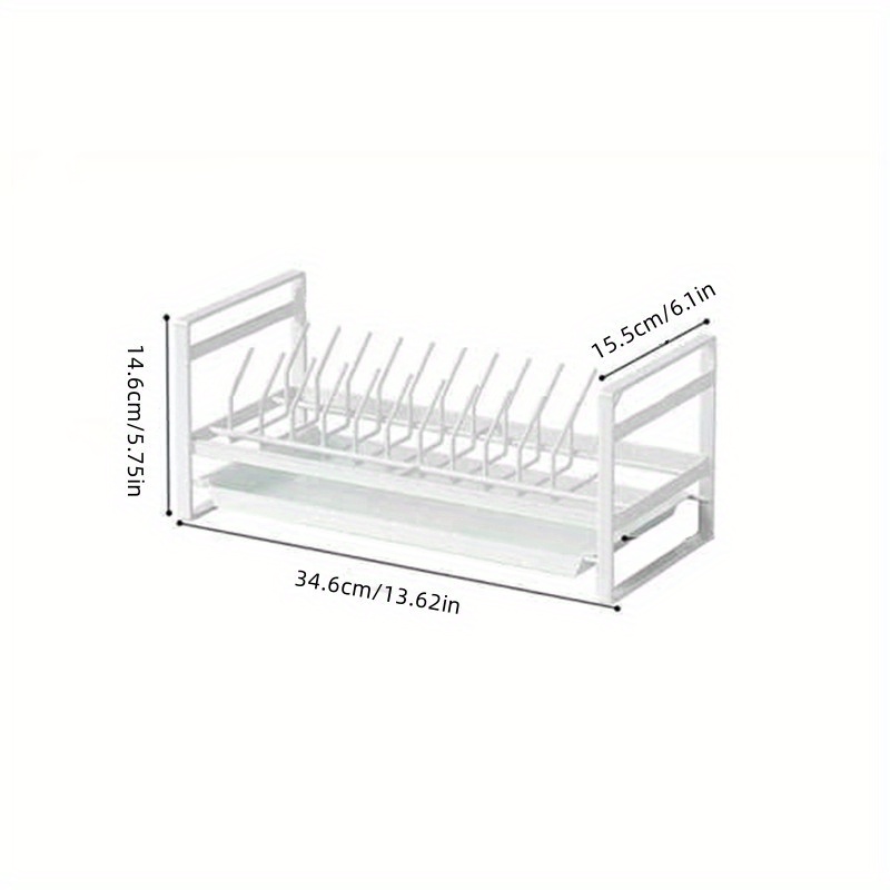 Dish Rack With Drip Tray, Minimalist White Plate Drain Storage Organizer,  Single-layer Tableware Storage Rack, Multi-functional Bowl Disc Draining  Cage, Chopsticks Fork Spoon Knife Rack, Kitchen Accessories - Temu