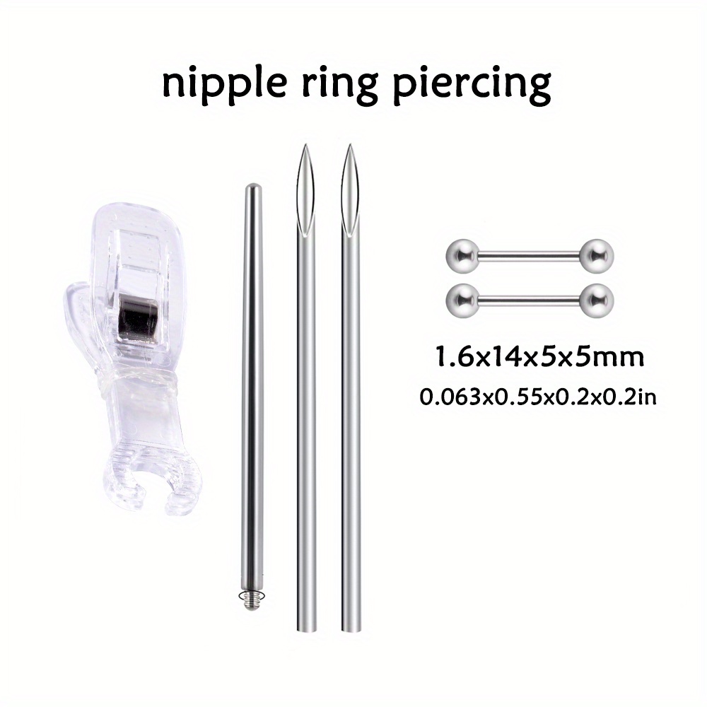 Body Piercing Needle Disposable Navel Nipple Ear Nose Lip - Temu