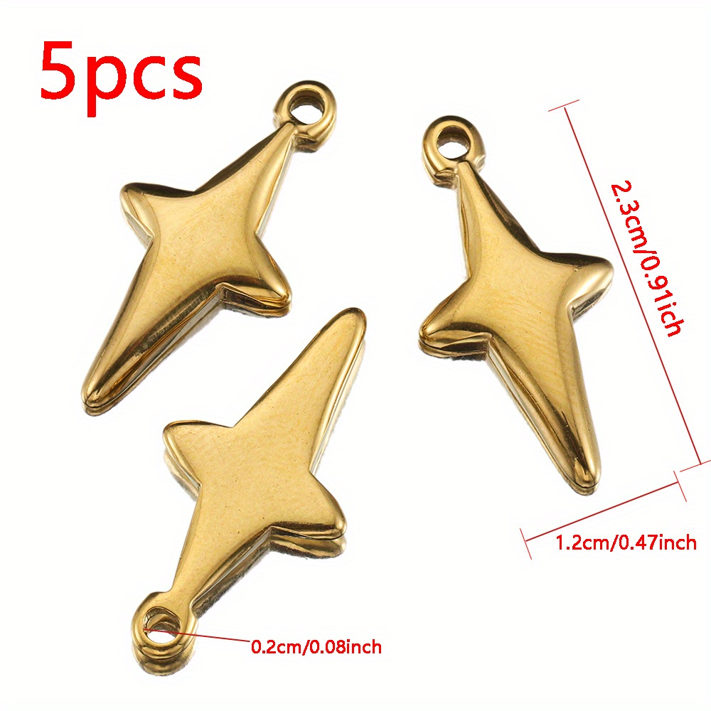 Image of 5 Golden 304 Stainless Steel Pendants, 2.3*1.2cm Meteorite Pendant Diy Necklace Bracelet Accessory