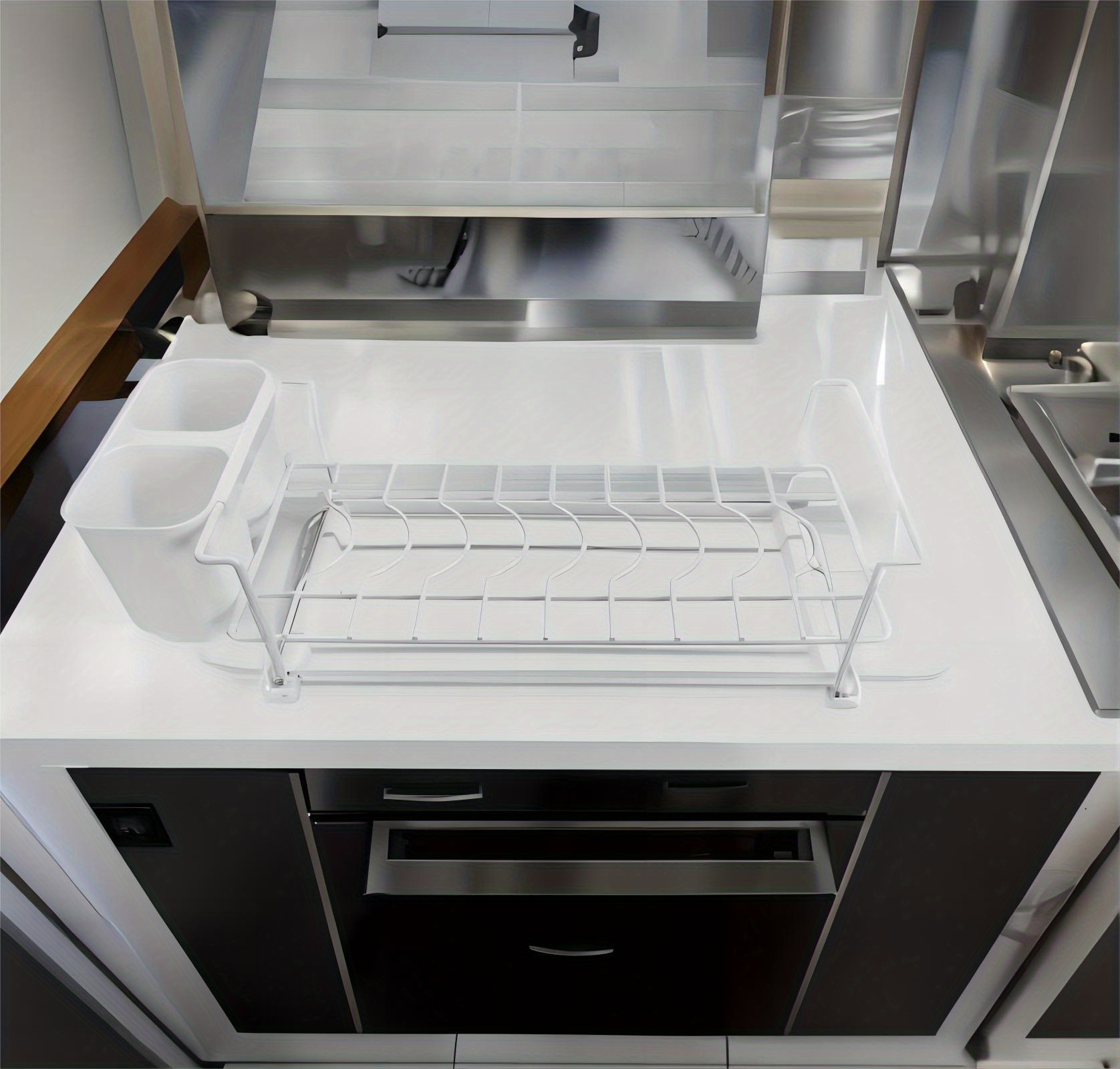 Dish Rack Drip Tray Utensils Holder Minimalist Plate Drain Temu