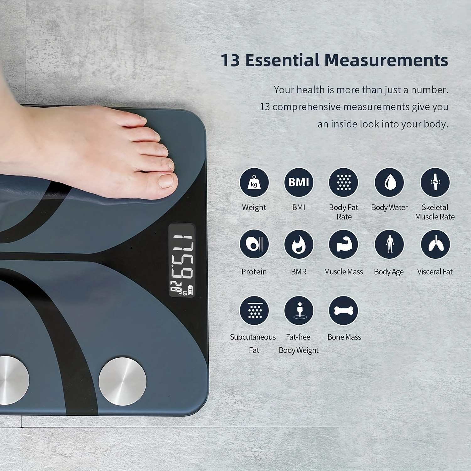 Scale For Body Weight And Fat Percentage, Digital Accurate Bathroom Smart  Scale Led Display, 13-body Composition Analyzer Sync Weight Scale Bmi  Health Monitor Sync Okok App - - Temu United Arab Emirates