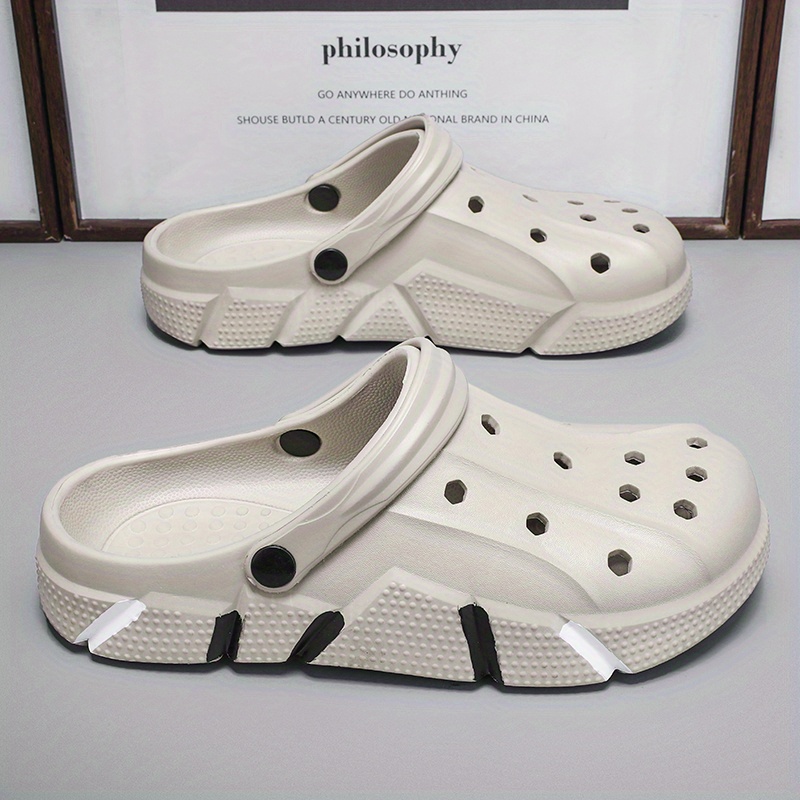 Men's Comfortable Platform Clogs Hollow Out Non Slip Garden Shoes