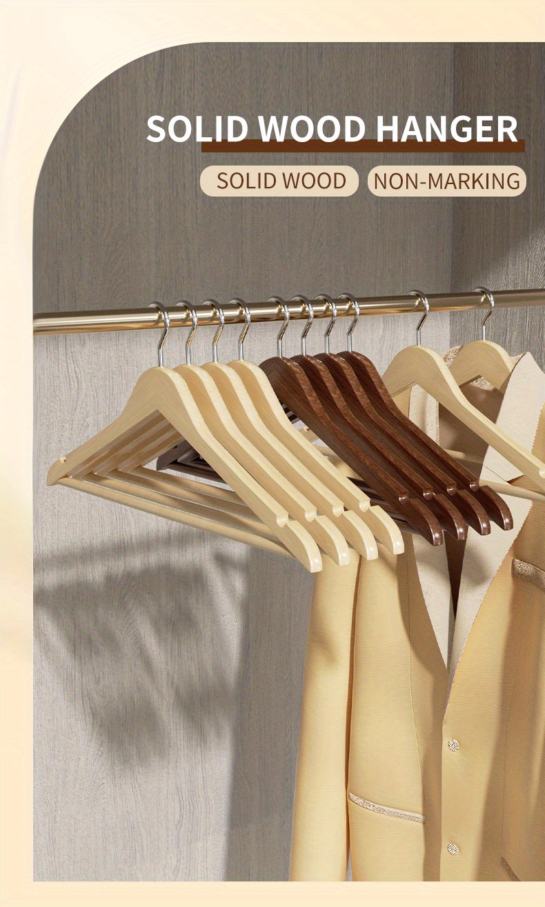 Non-slip Wooden Clothes Hangers Withe Grooves, Solid Wood Drying Rack For  Wardrobes, Bedrooms, Clothing Stores, Anti-deformation Traceless Standard  Hangers, Household Space Saving Storage Organizer For Bedroom, Bathroom,  Closet, Wardrobe, Home - Temu