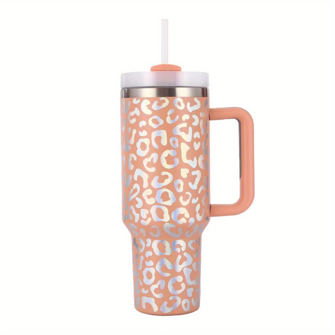 40 oz Tumbler with Handle and Straw with lid Leopard Stainless Steel  Thermos Mug Coffee Cup Outdoor …See more 40 oz Tumbler with Handle and  Straw with