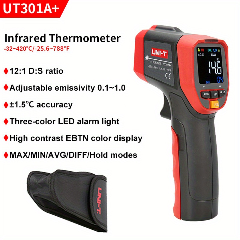 Thermomètre Infrarouge, température laser sans contact -50°~800°C
