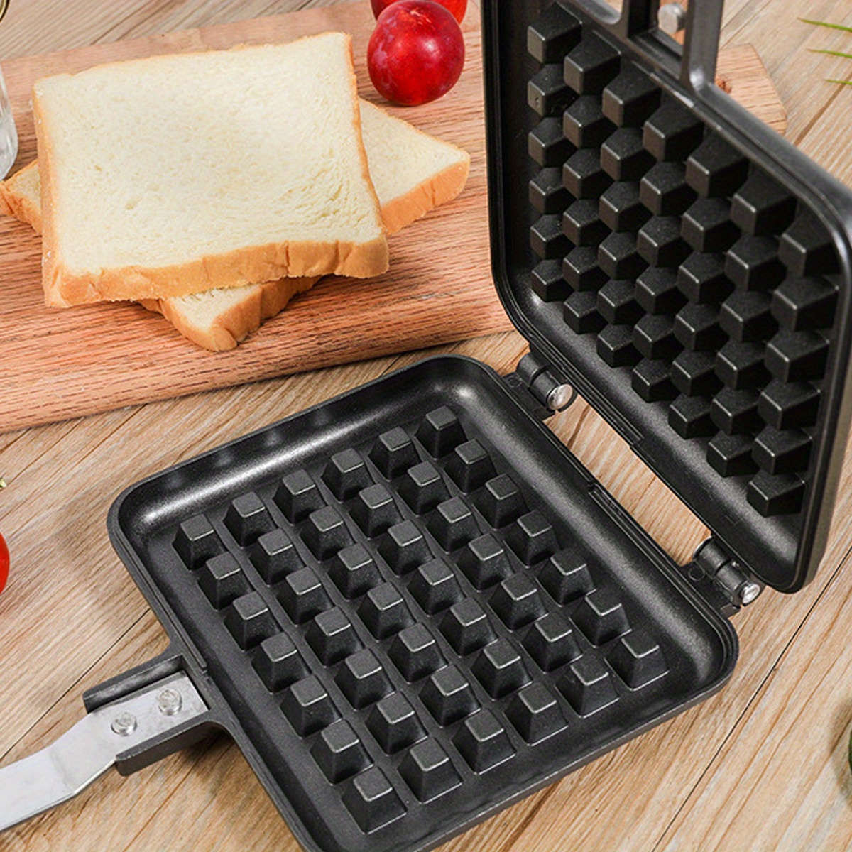 1pc Belgian Waffle Maker Pan - Aluminum Cookware for Breakfast and More -  Easy Sandwich Toaster - Kitchenware and Kitchen Accessories