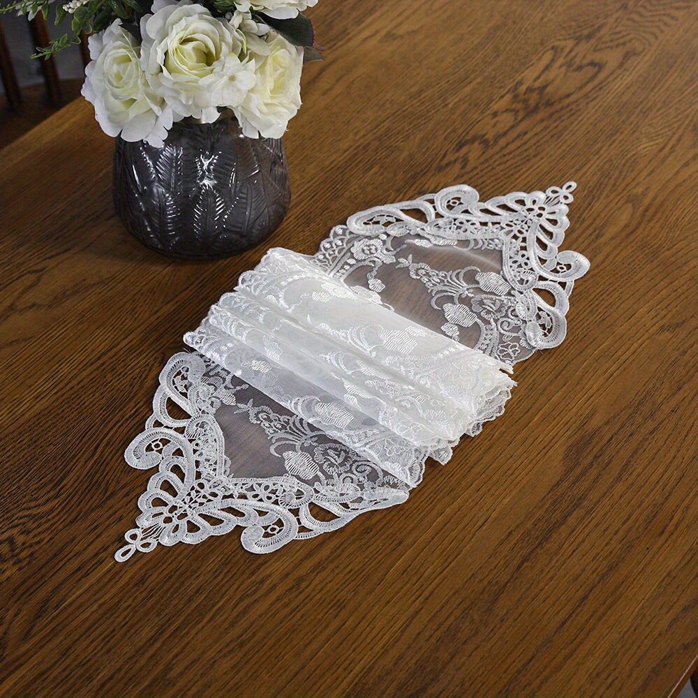 1pc Flower Lace Design Runner Tavolo Runner Tavola Dresser - Temu  Switzerland