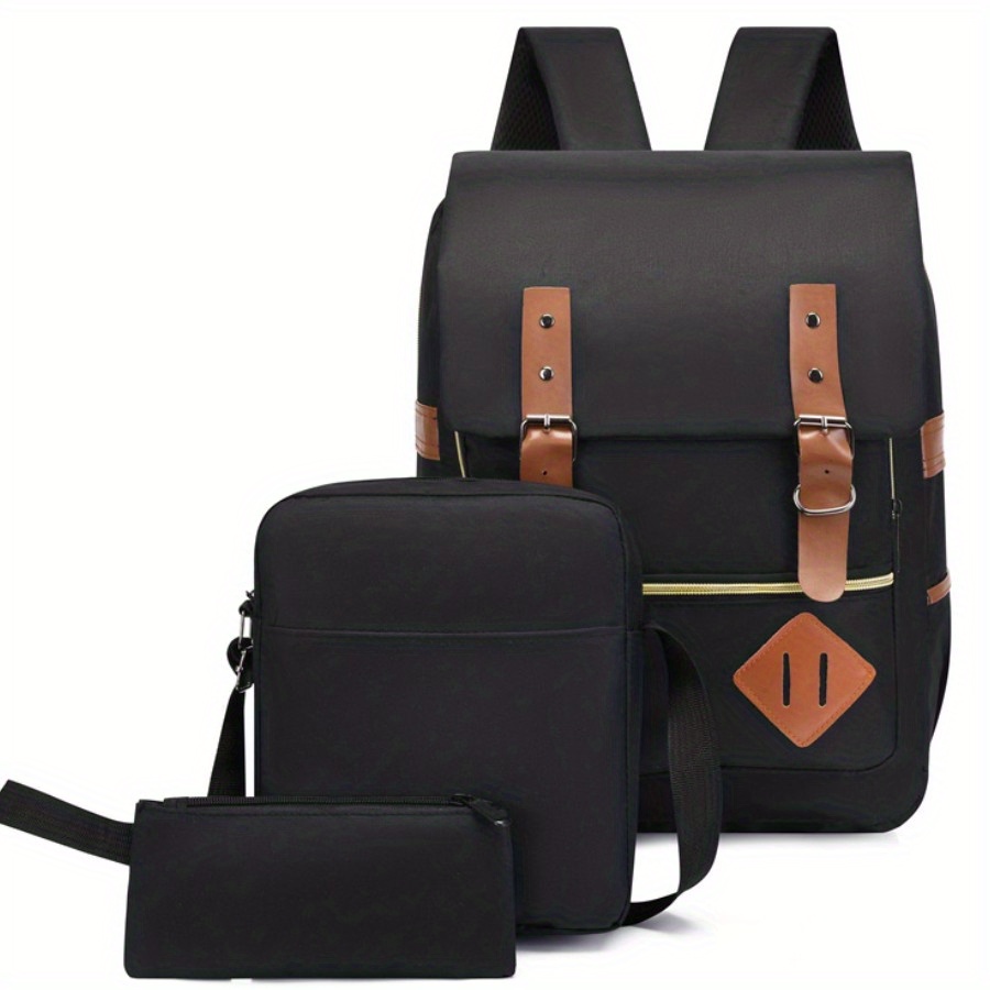 3pcs Casual Travel Backpack Computer School Bag