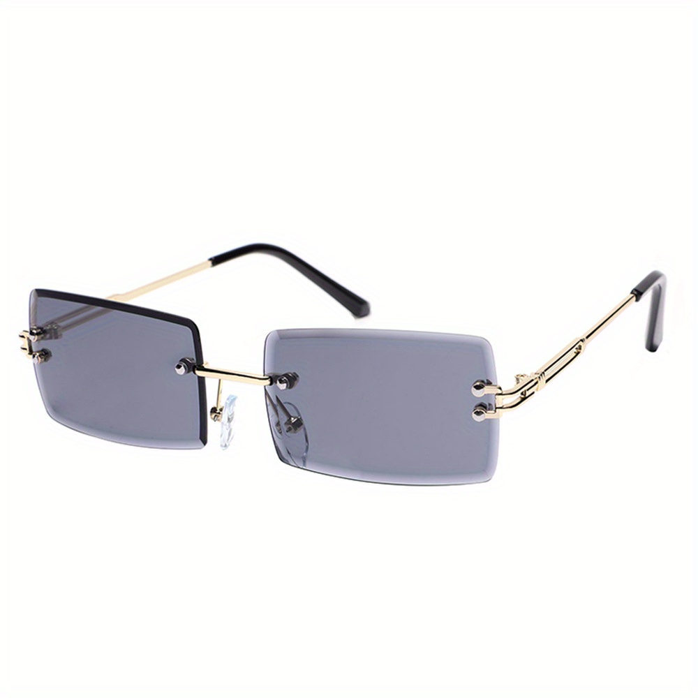 Rimless Sunglasses Gradient UV400 Sun Shades With Case