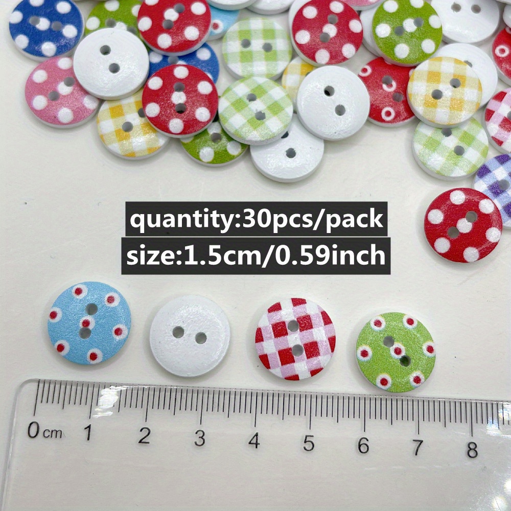 Polka Dot Heart Buttons : Mixed Bag of 18 