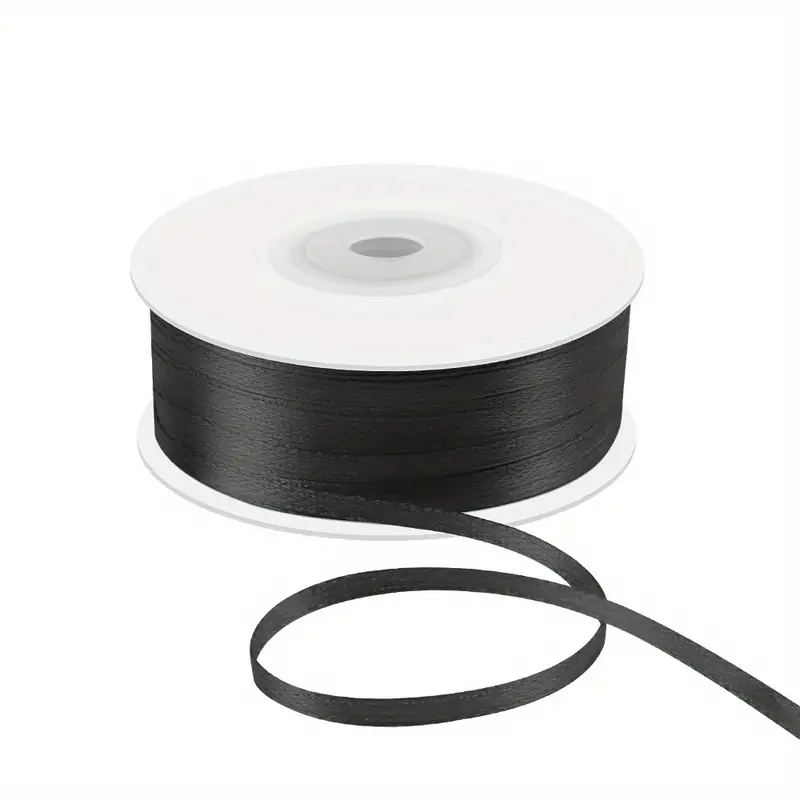 X 100 Yards Satin Ribbon Thin Solid Fabric Ribbons Roll For - Temu