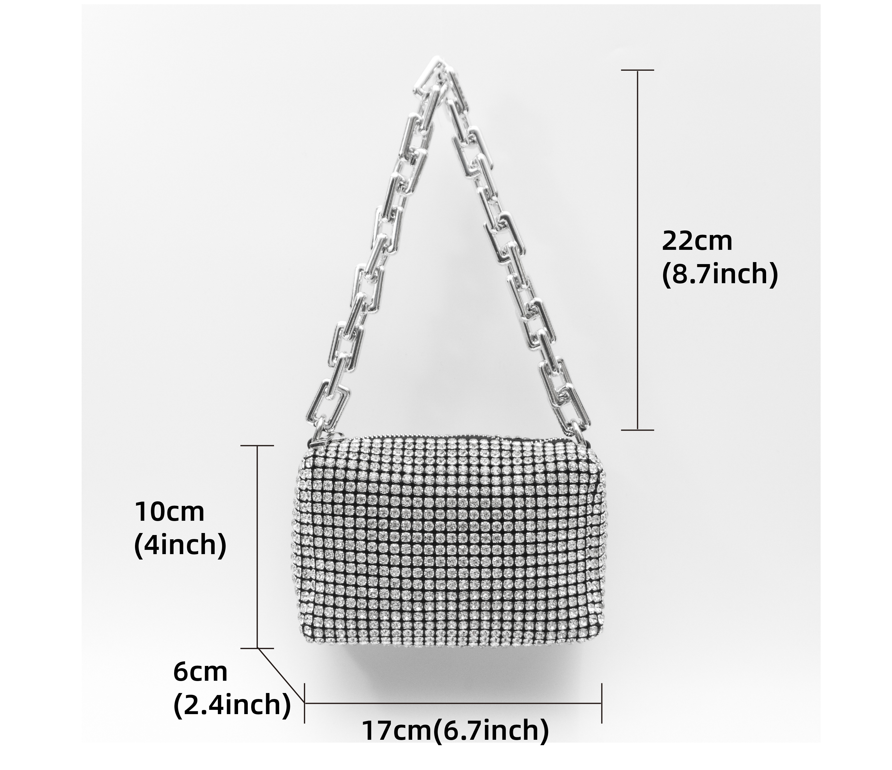 Women Underarm Shoulder Bags Gradient New Fashion Rhinestone Bling Crystals  Handbags Ladies Evening Clutches Messenger Bags