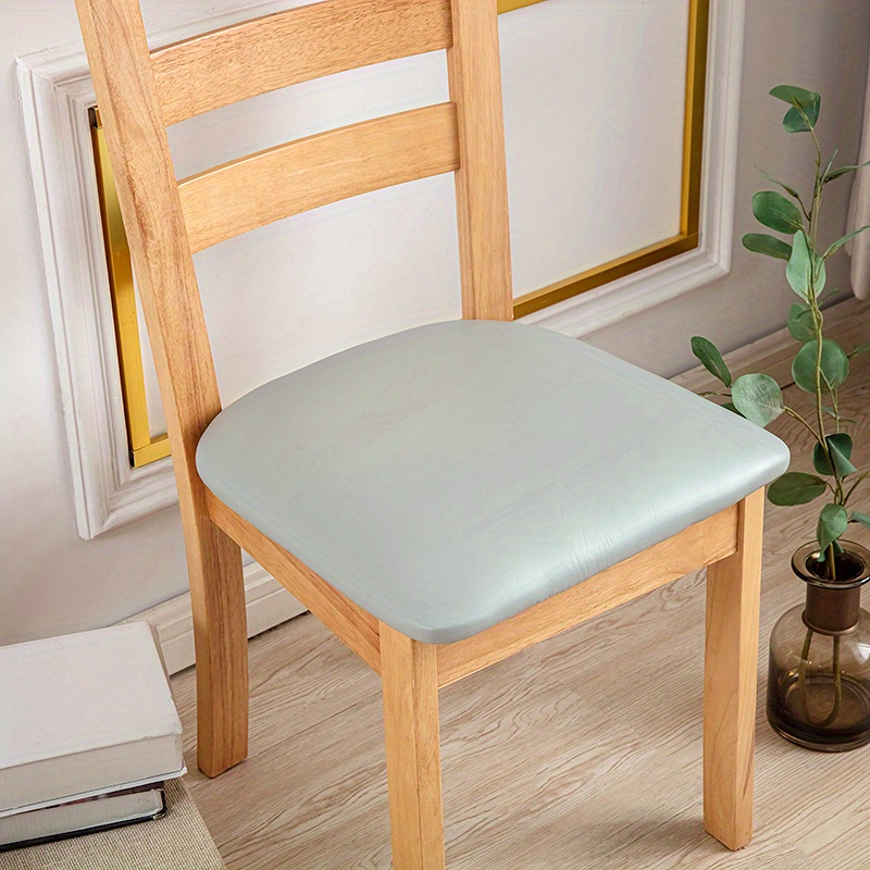 TEMU 4/6 pièces Housses de Chaise en Cuir PU 100% Imperméables - Housse de Coussin Amovible pour Salle à Manger, Cuisine, Hôtel et Décoration Maison,