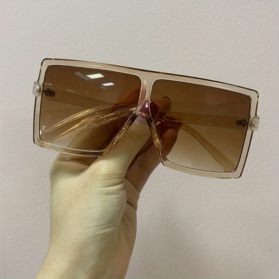 Y2K Oversized Square Sunglasses Mirror Lens UV400
