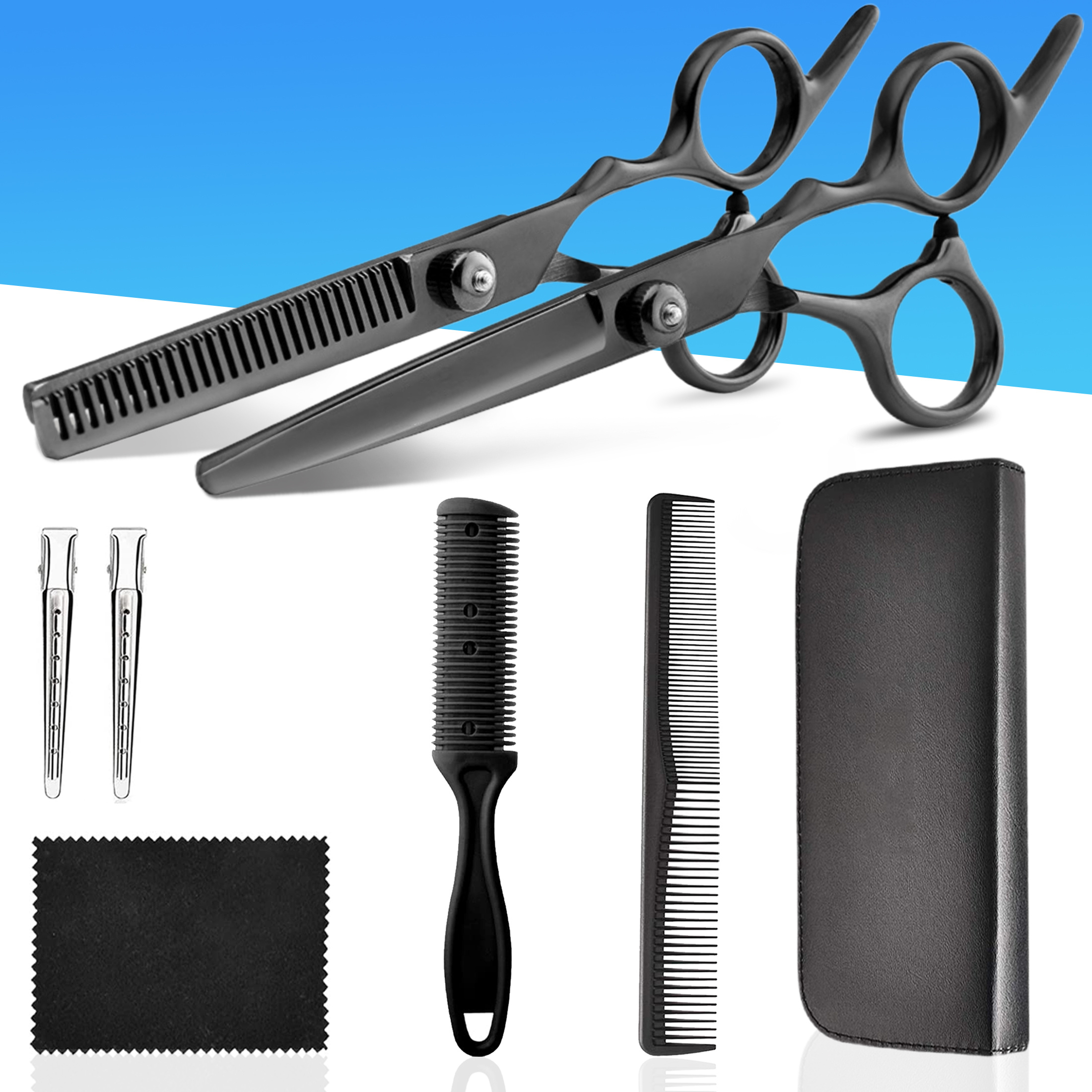 Professional Hair Cutting Scissors Kit, Barber Shears Set With