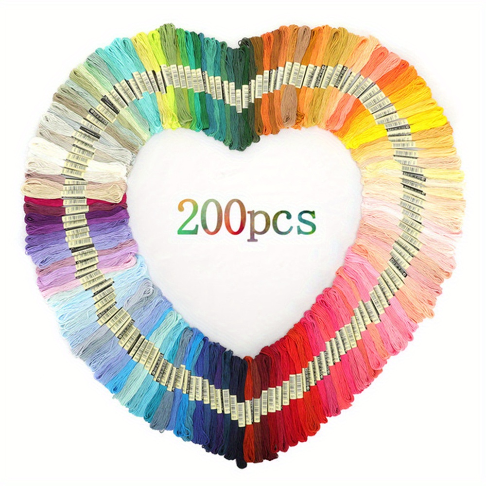 Colorful Embroidery Floss 200 Cross Stitch Threads - Temu