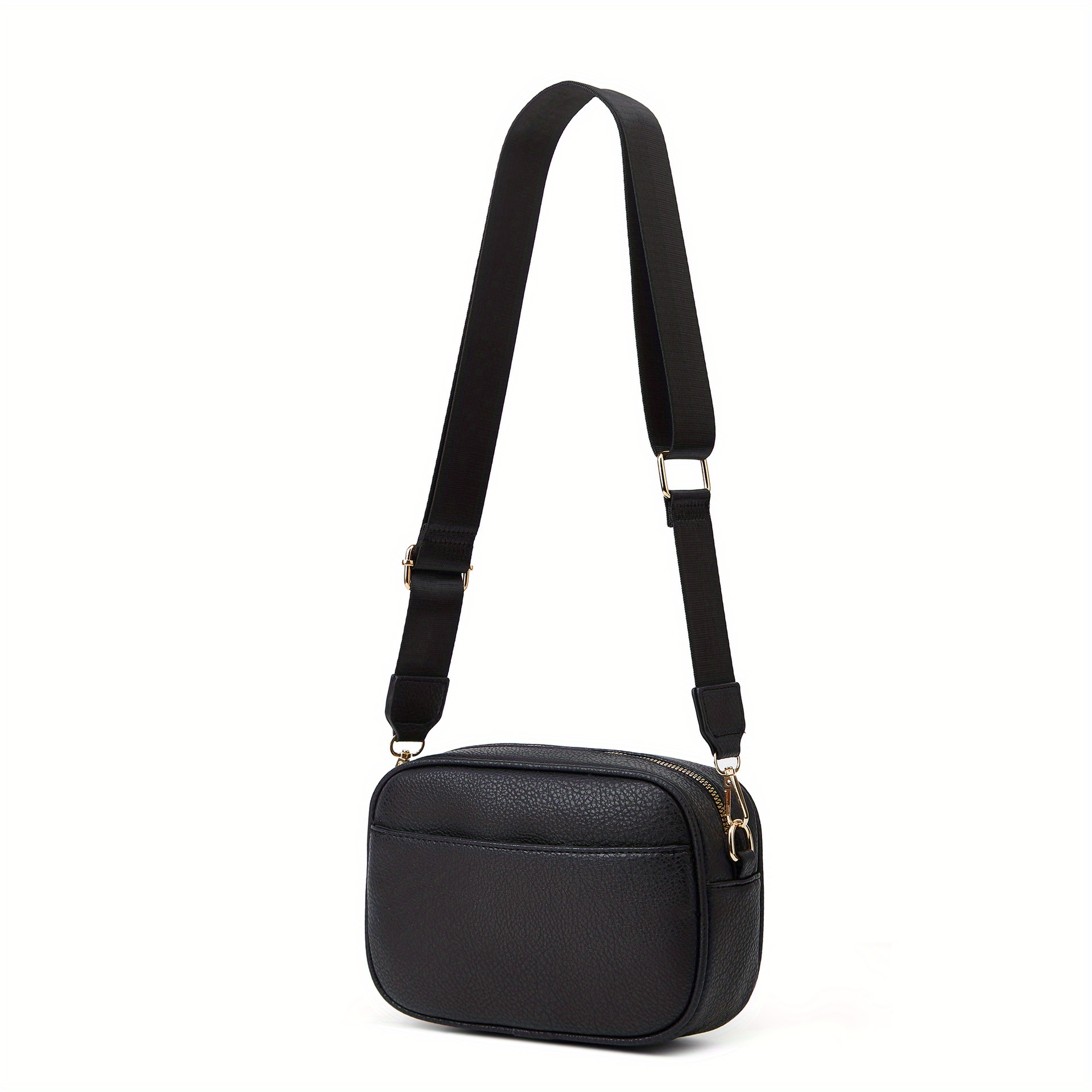 Bolso Bolso de hombro de cuero PU suave para mujer a la moda, bolsos  grandes informales (negro)