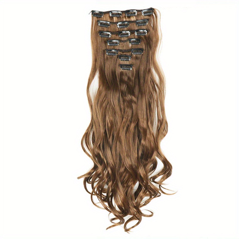 Clip In Hair Extensions Soft Long Waves Thick Hairpieces Temu