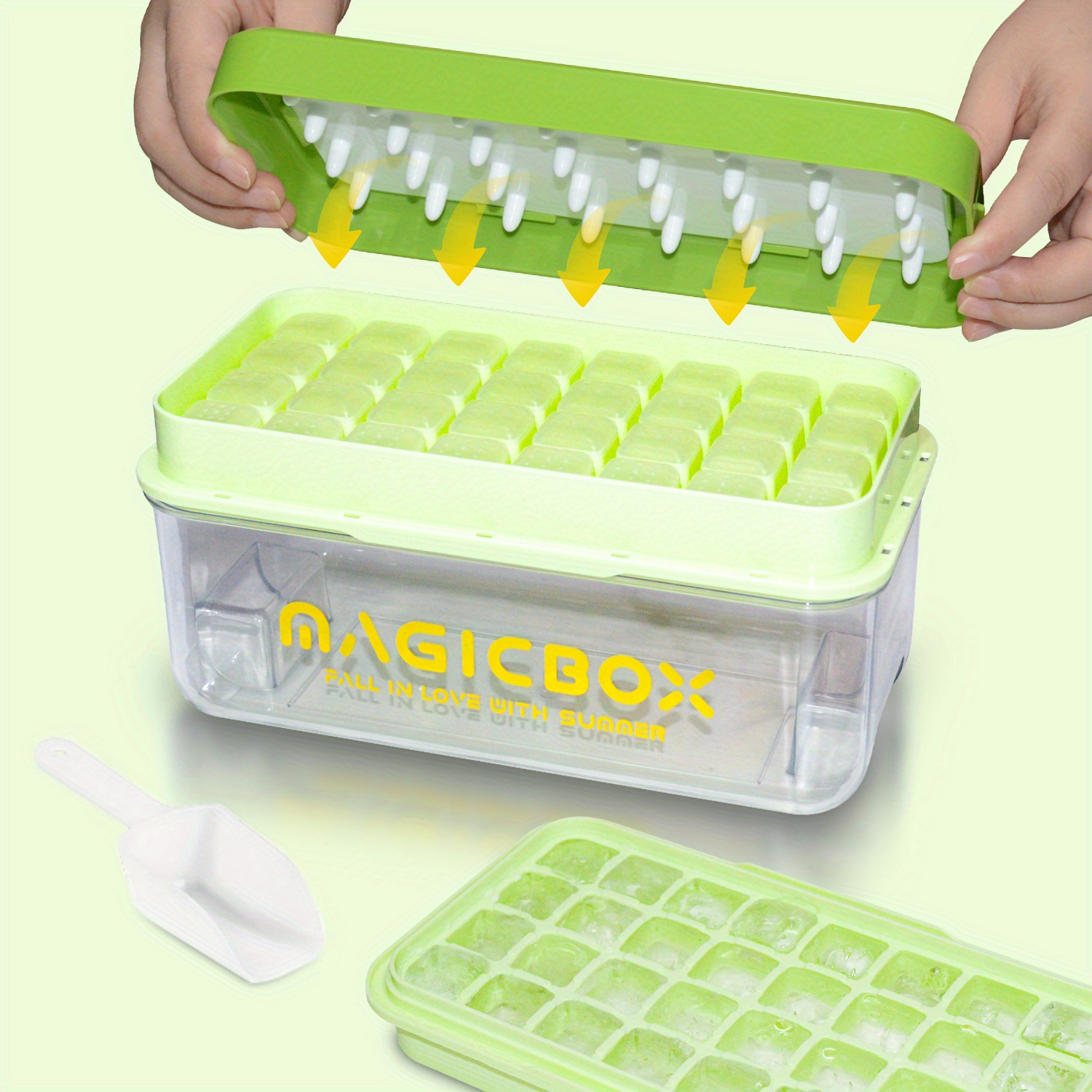 1pc Easy-release Ice Cube Tray With Push Button