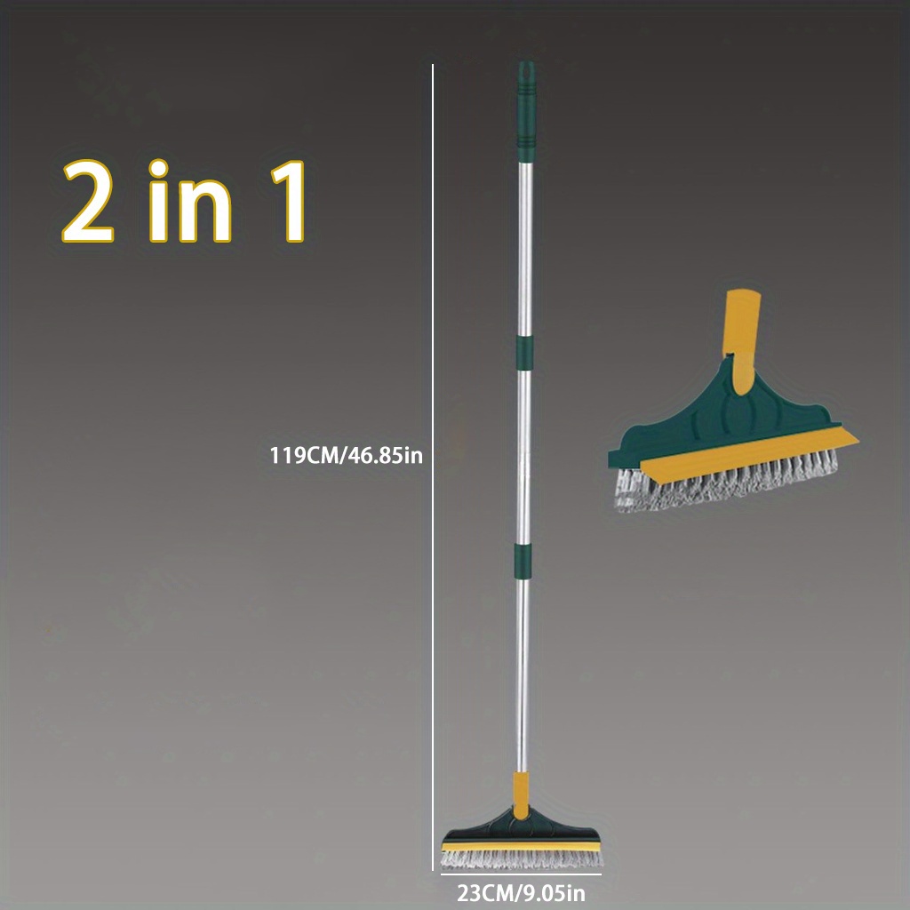 2 in 1 Floor Scrub Brush with Squeegee, Floor Brush Scrubber with