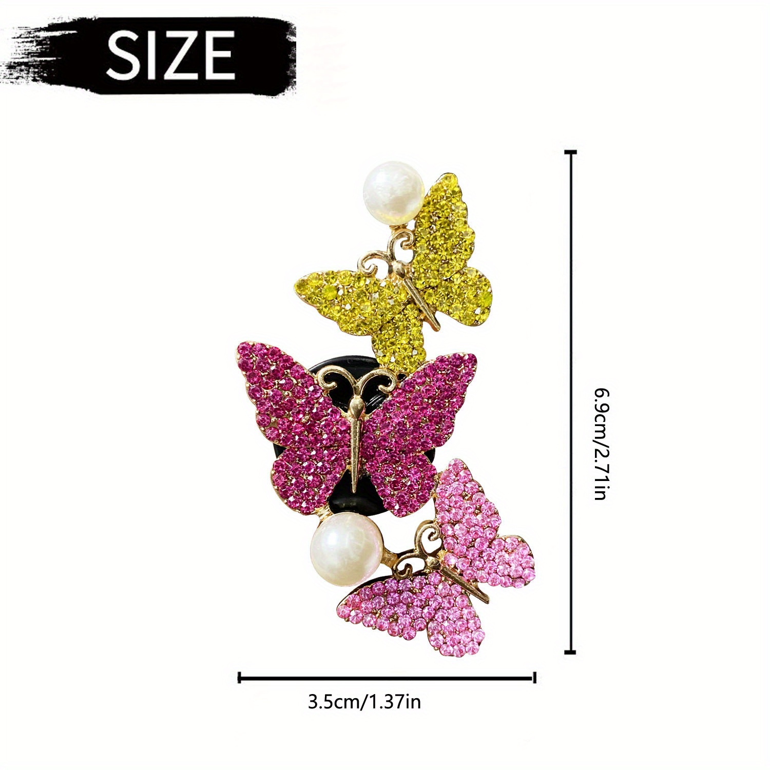 Pearl Rhinestone Butterfly Car Air Outlet Aromatherapy Car - Temu